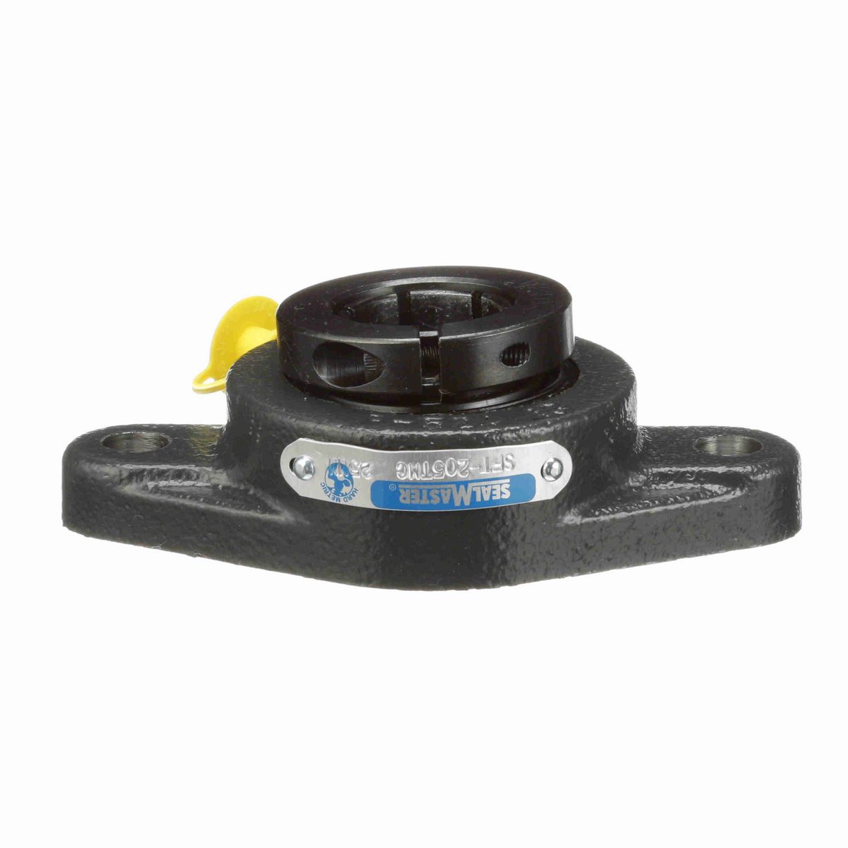 Sealmaster Mounted Cast Iron Two Bolt Flange Ball Bearing - 52100 Bearing Steel, Black Oxided - Concentric Lock - SFT-205TMC