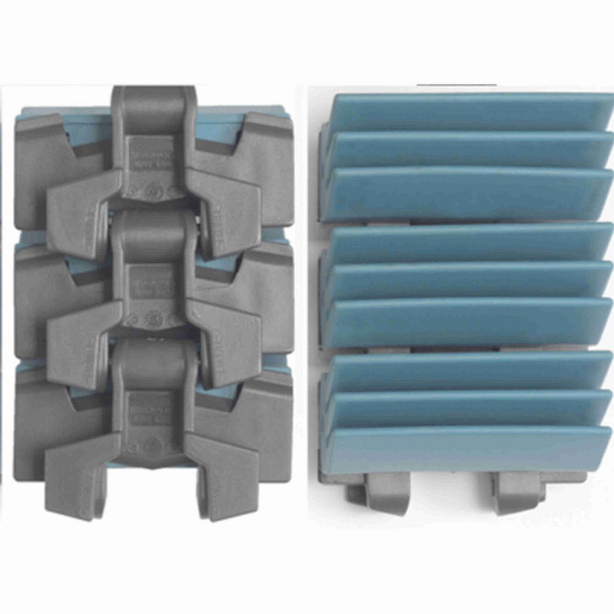 System Plast 878TAB SideGrip™ Side-flexing, Material: Gray Low Friction, Width: 3.25in, Pitch: 1.5in - LFG878TAB-K325GS2