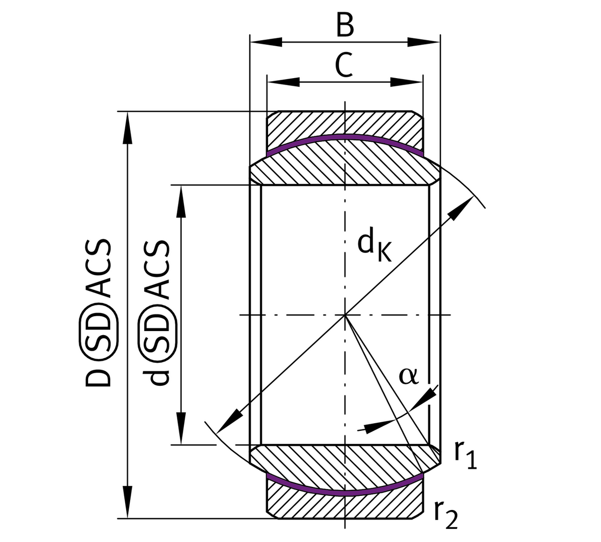 Сферический шарнирный подшипник INA GE25-UK