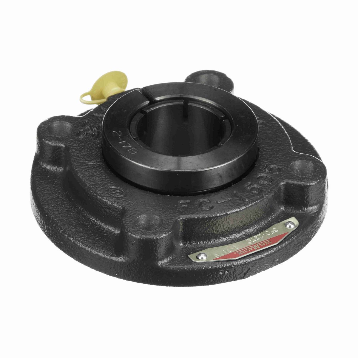 Sealmaster Mounted Cast Iron Flange Cartridge Ball Bearing - 52100 Bearing Steel, Black Oxided - Concentric Lock - SFC-31TC