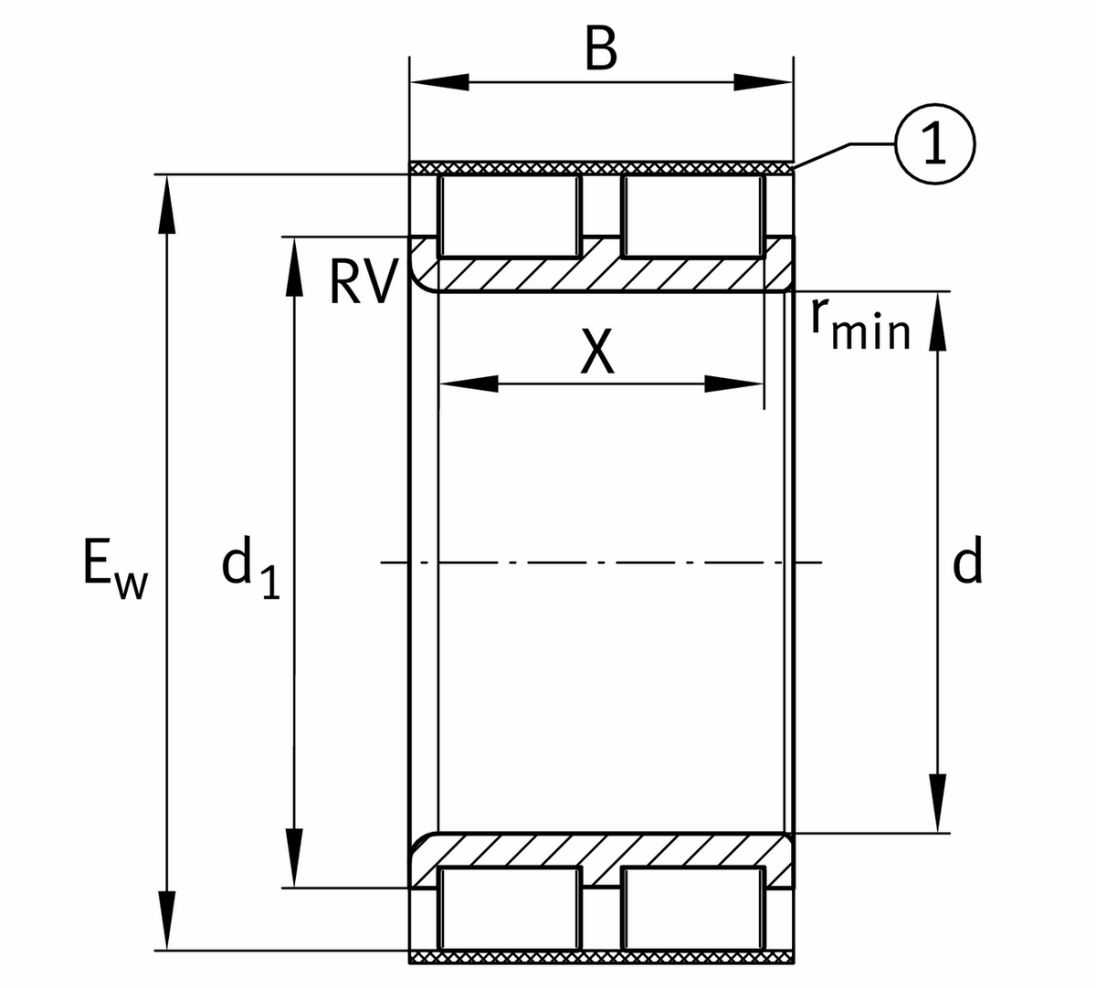 Цилиндрический роликоподшипник INA RSL40x56,09x36-XL-RV