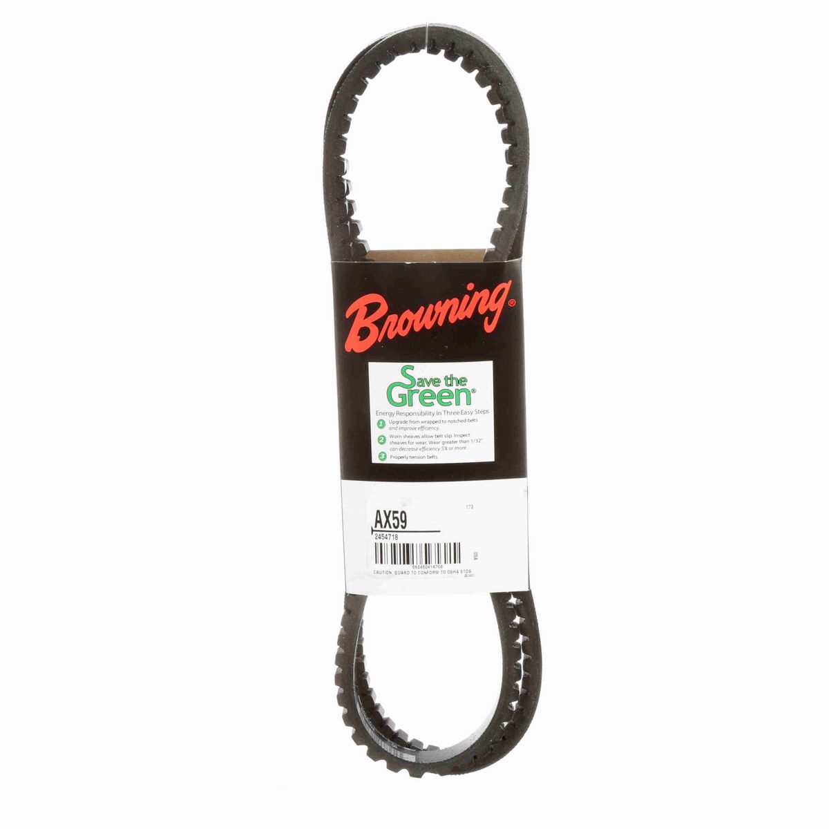 Browning EPDM Notched Belt 98% Efficient - AX59