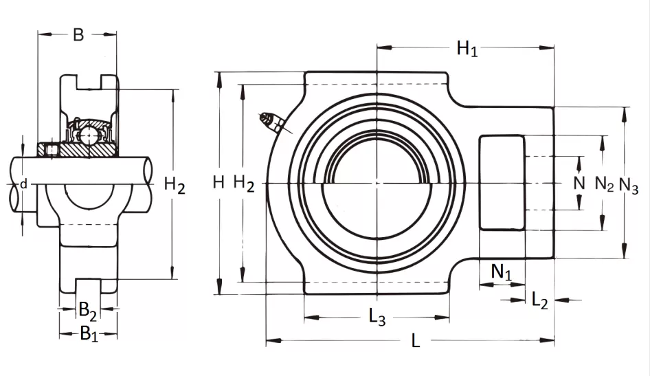 Подшипник с корпусом HGF UCT201