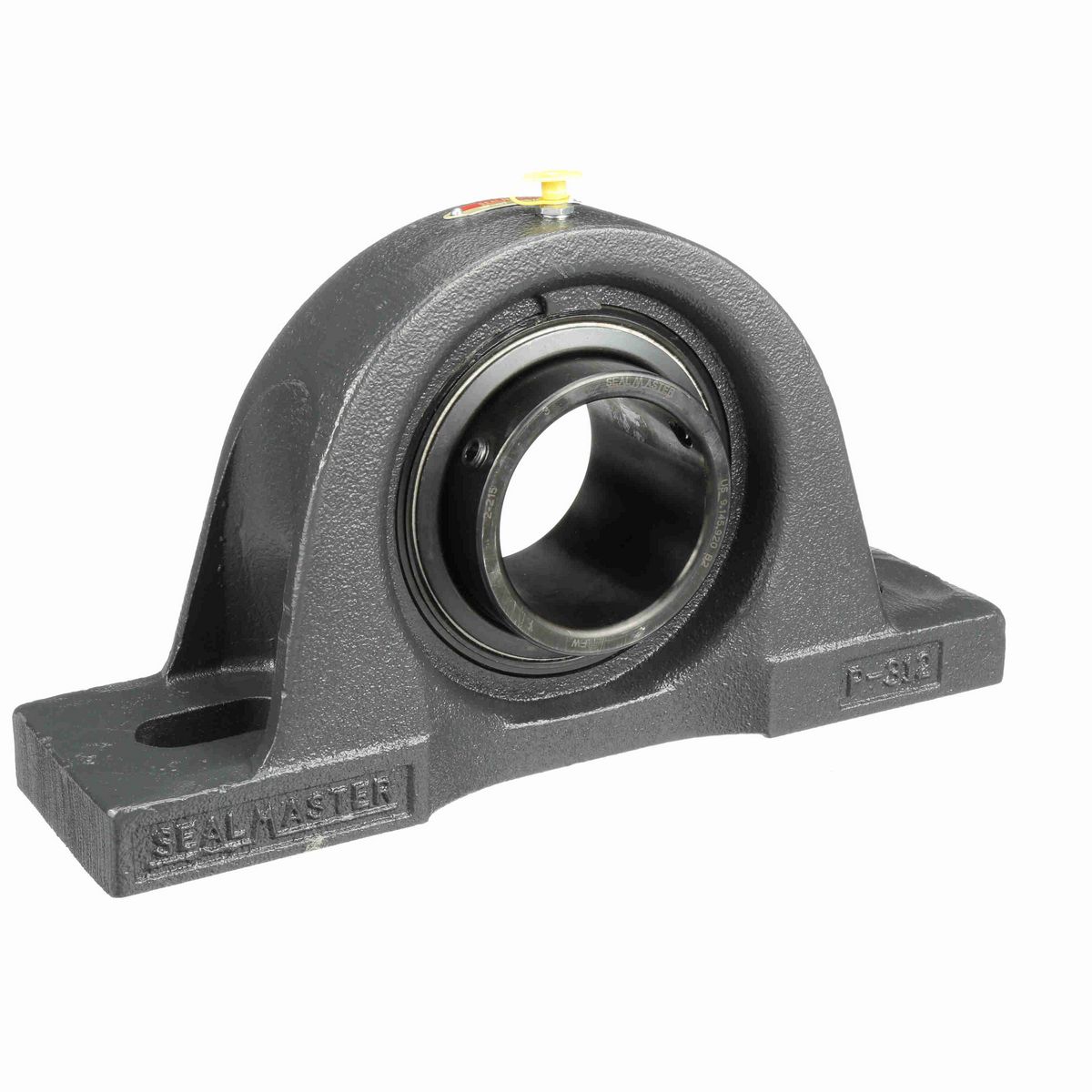 Sealmaster Mounted Cast Iron Two Bolt Pillow Block Ball Bearing - 52100 Bearing Steel, Black Oxided - Setscrew Lock - NP-47
