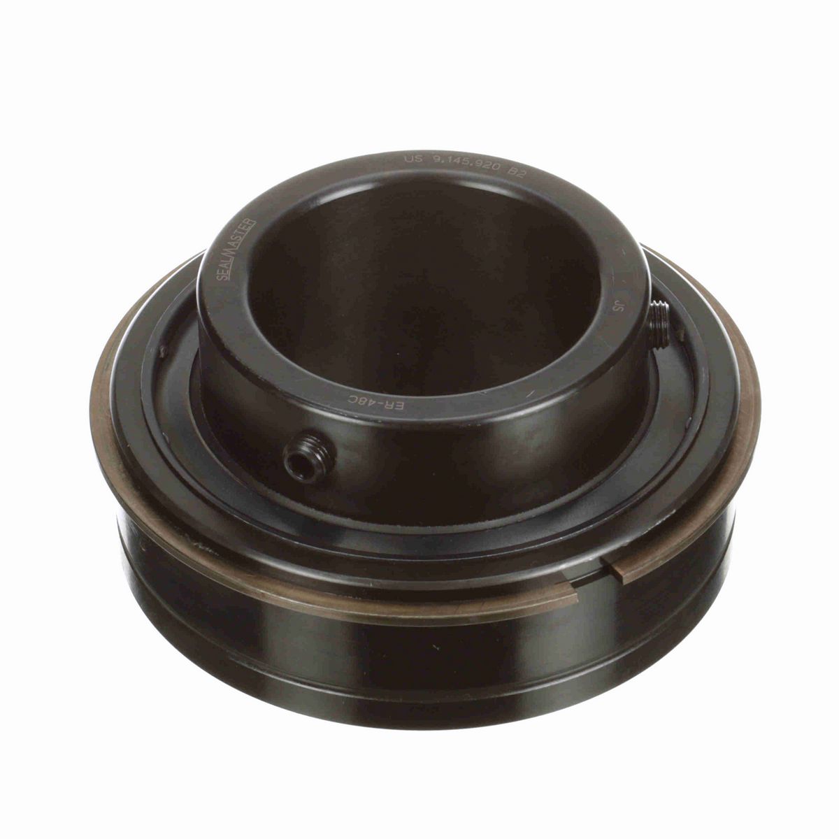 Sealmaster Mounted Insert Only Ball Bearing - 52100 Bearing Steel, Black Oxided - Setscrew Lock - ER-48C