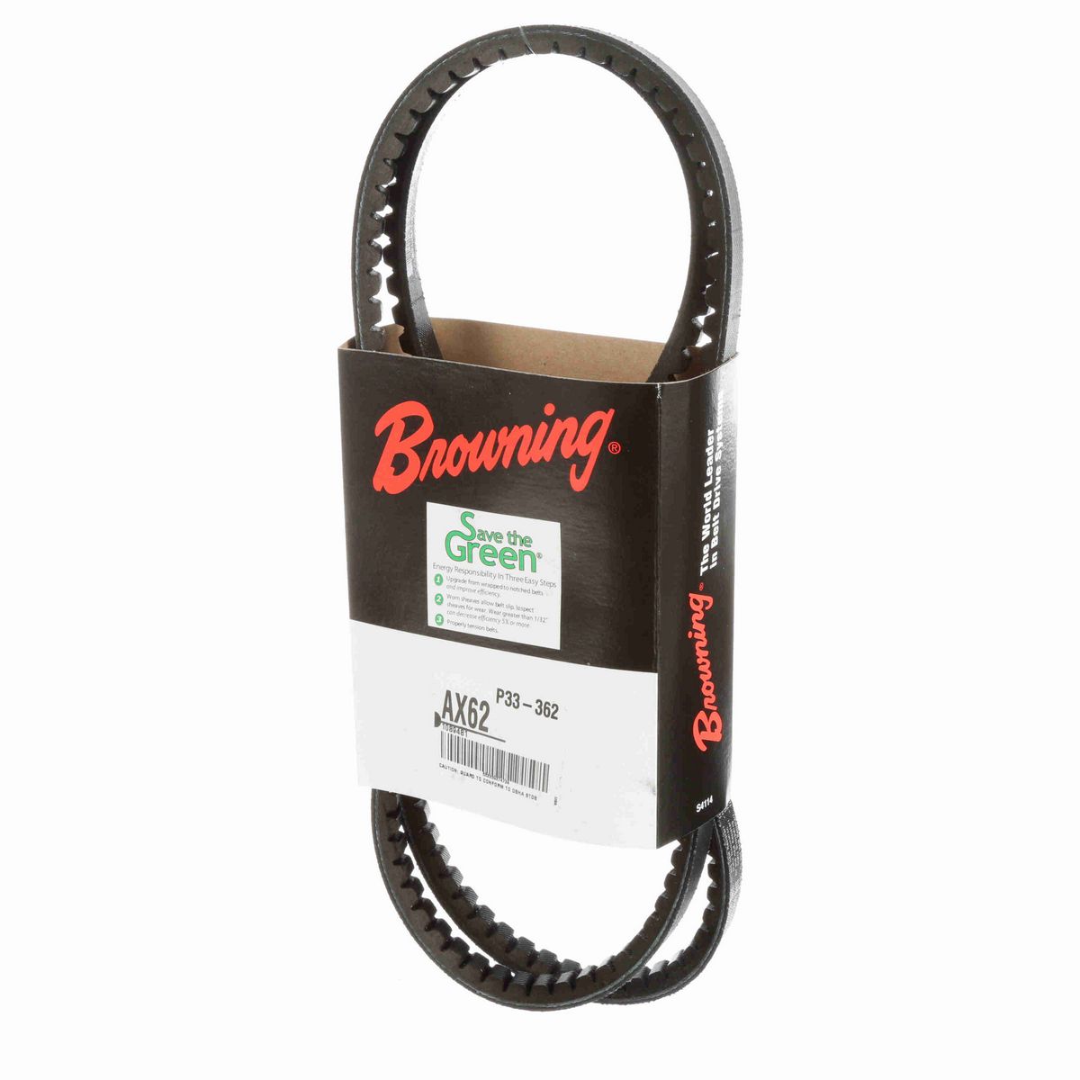 Browning EPDM Notched Belt 98% Efficient - AX62