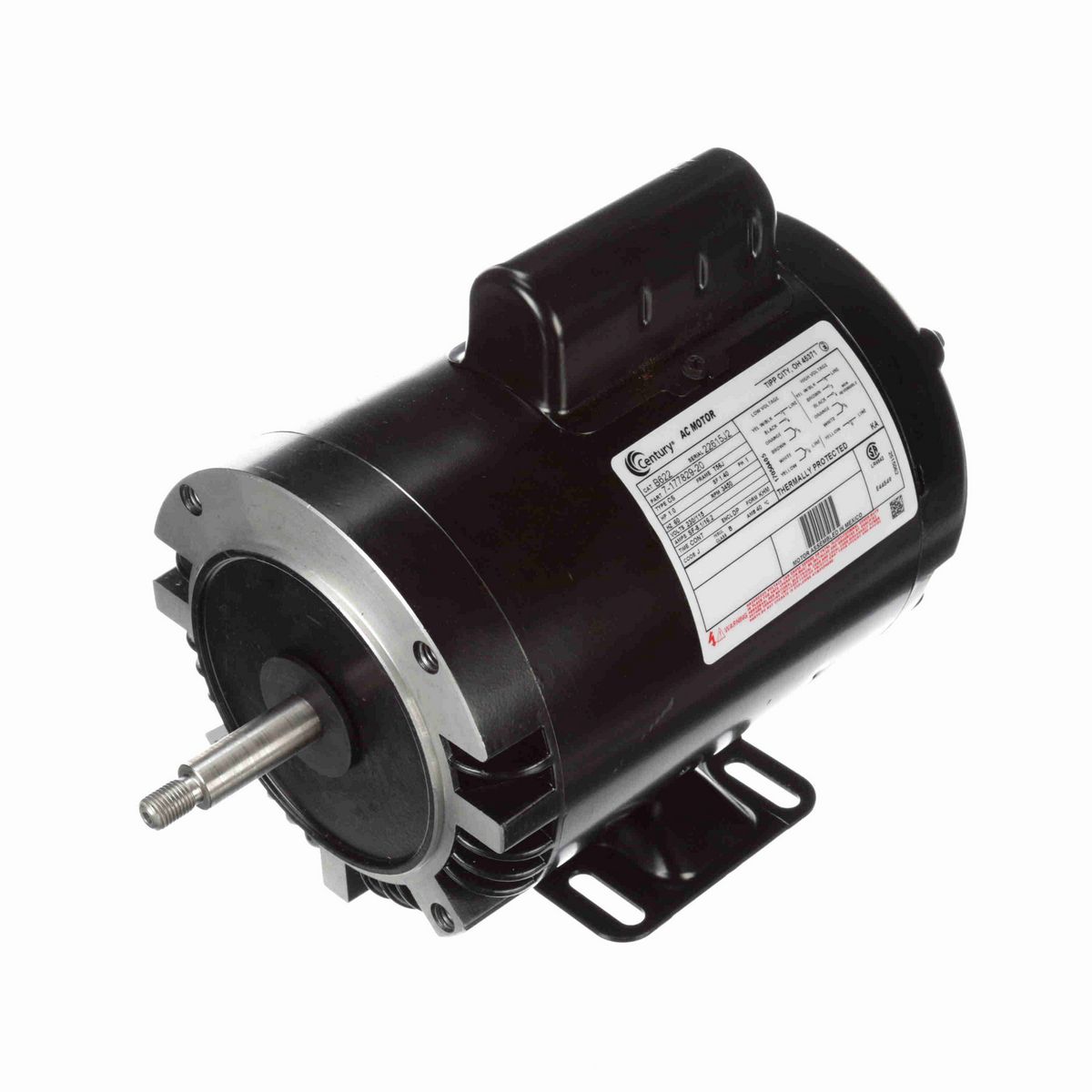 Century Centrifugal Pumps Motor, 1.0 HP, 1 Ph, 60 Hz, 230/115 V, 3600 RPM, T56J Frame, DP - B622
