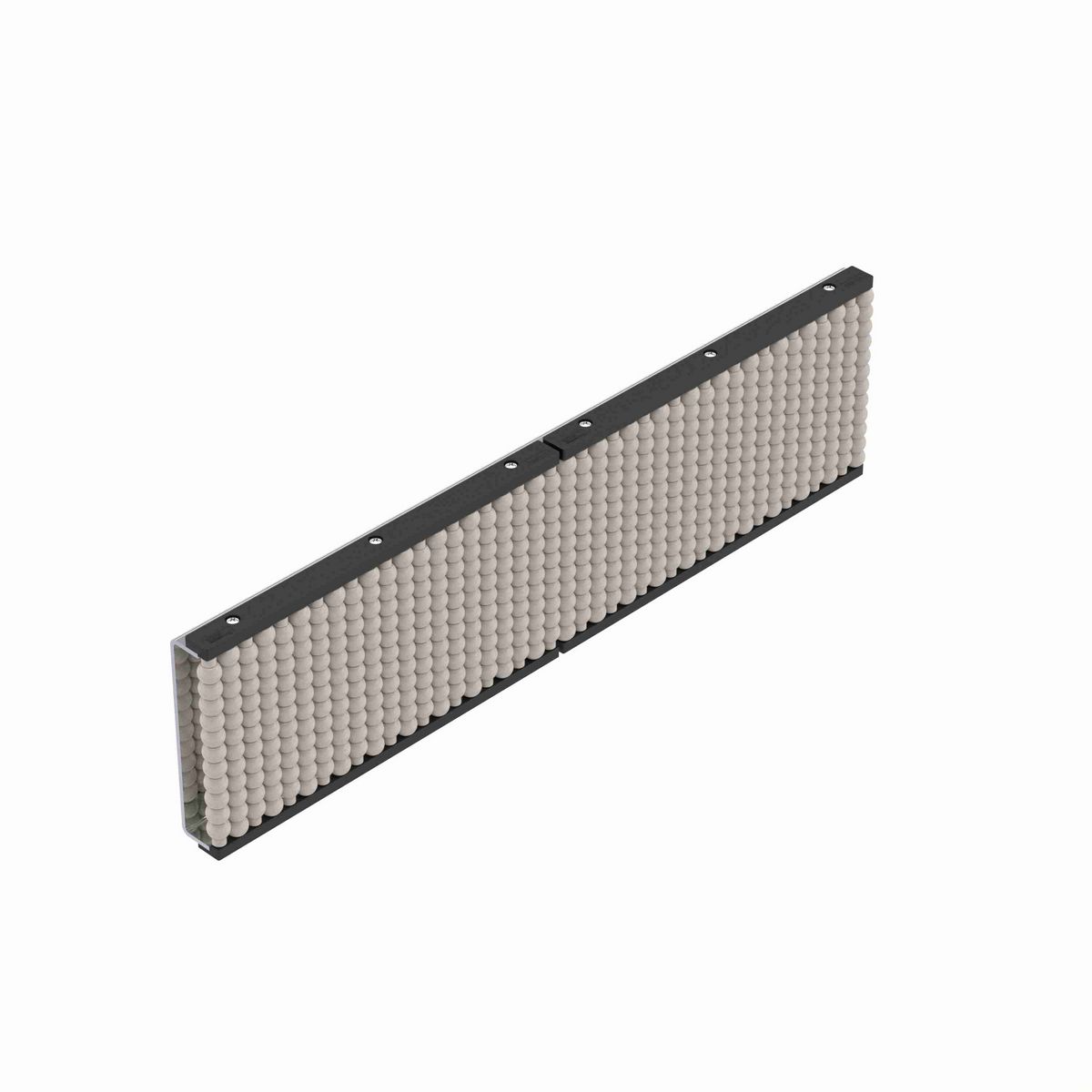 System Plast Beadwall: 1.47"W X 6.48"H X 96"L Beige Stainless Steel - VG-685-SS-6-08