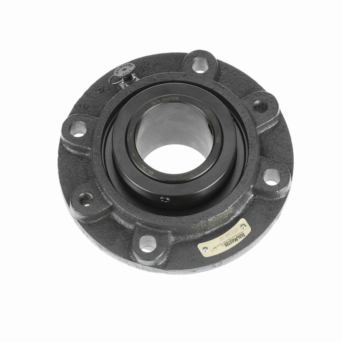 Sealmaster Mounted Ductile Iron Piloted Flange Spherical Roller - 52100 Bearing Steel, Black Oxided - Collar Mount Lock - USFCE5000E-215