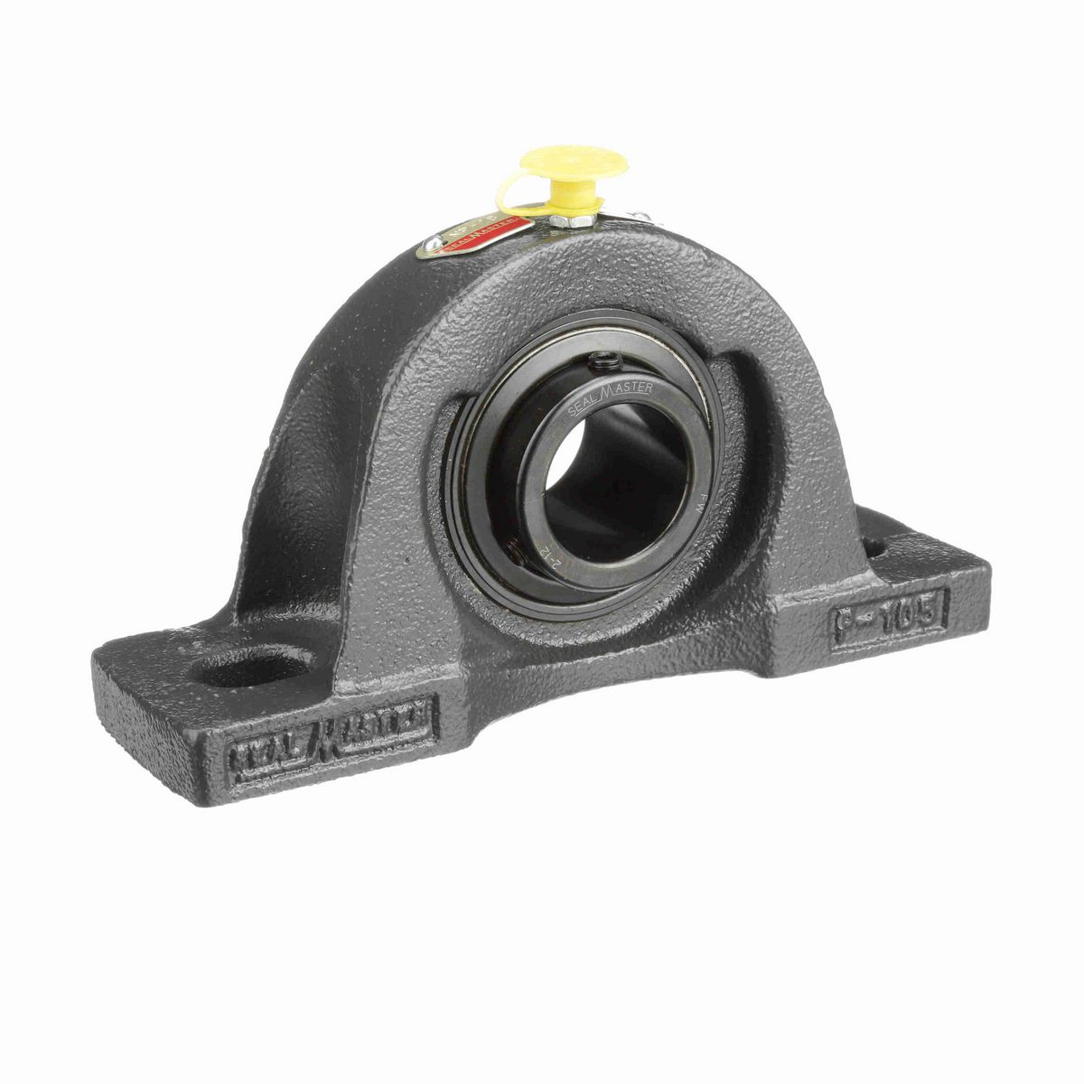 Sealmaster Mounted Cast Iron Two Bolt Pillow Block Ball Bearing - 52100 Bearing Steel, Black Oxided - Setscrew Lock - NP-18