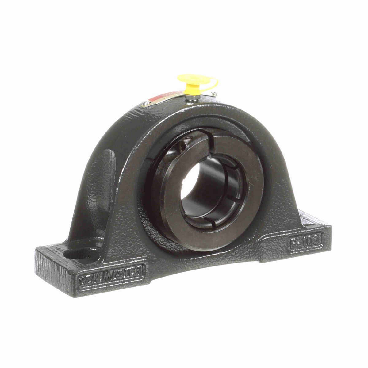 Sealmaster Mounted Cast Iron Two Bolt Pillow Block Ball Bearing - 52100 Bearing Steel, Black Oxided - Concentric Lock - NP-23TC