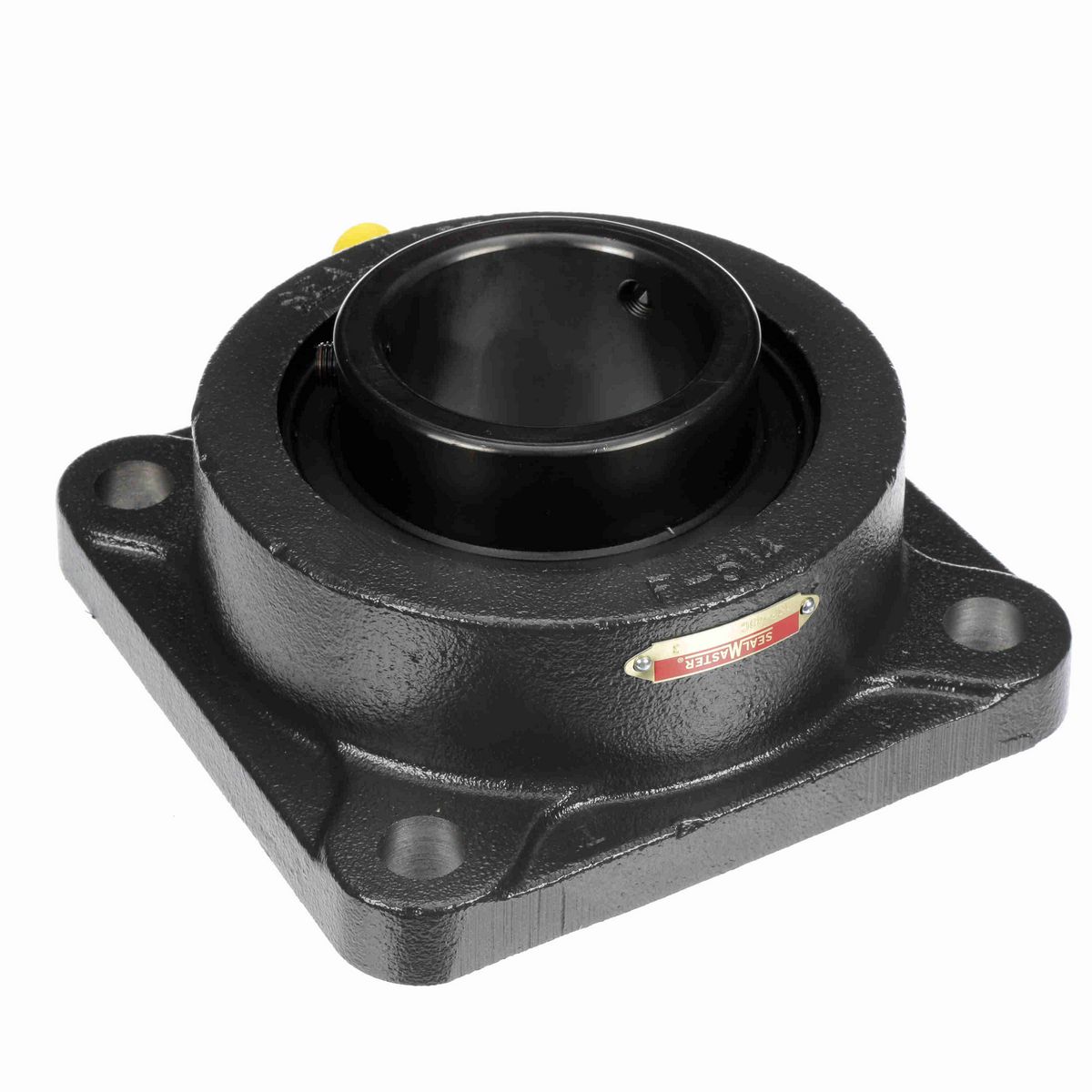 Sealmaster Mounted Cast Iron Four Bolt Flange Ball Bearing - 52100 Bearing Steel, Black Oxided - Setscrew Lock - MSF-48C
