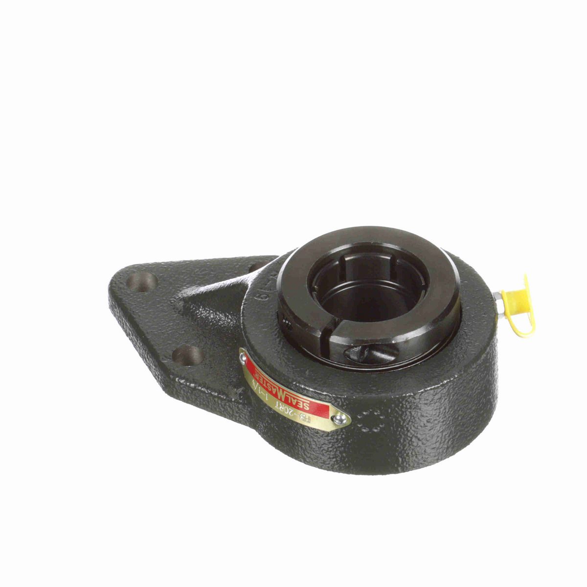 Sealmaster Mounted Cast Iron Three Bolt Flange Bracket Ball Bearing - 52100 Bearing Steel, Black Oxided - Concentric Lock - FB-20RT