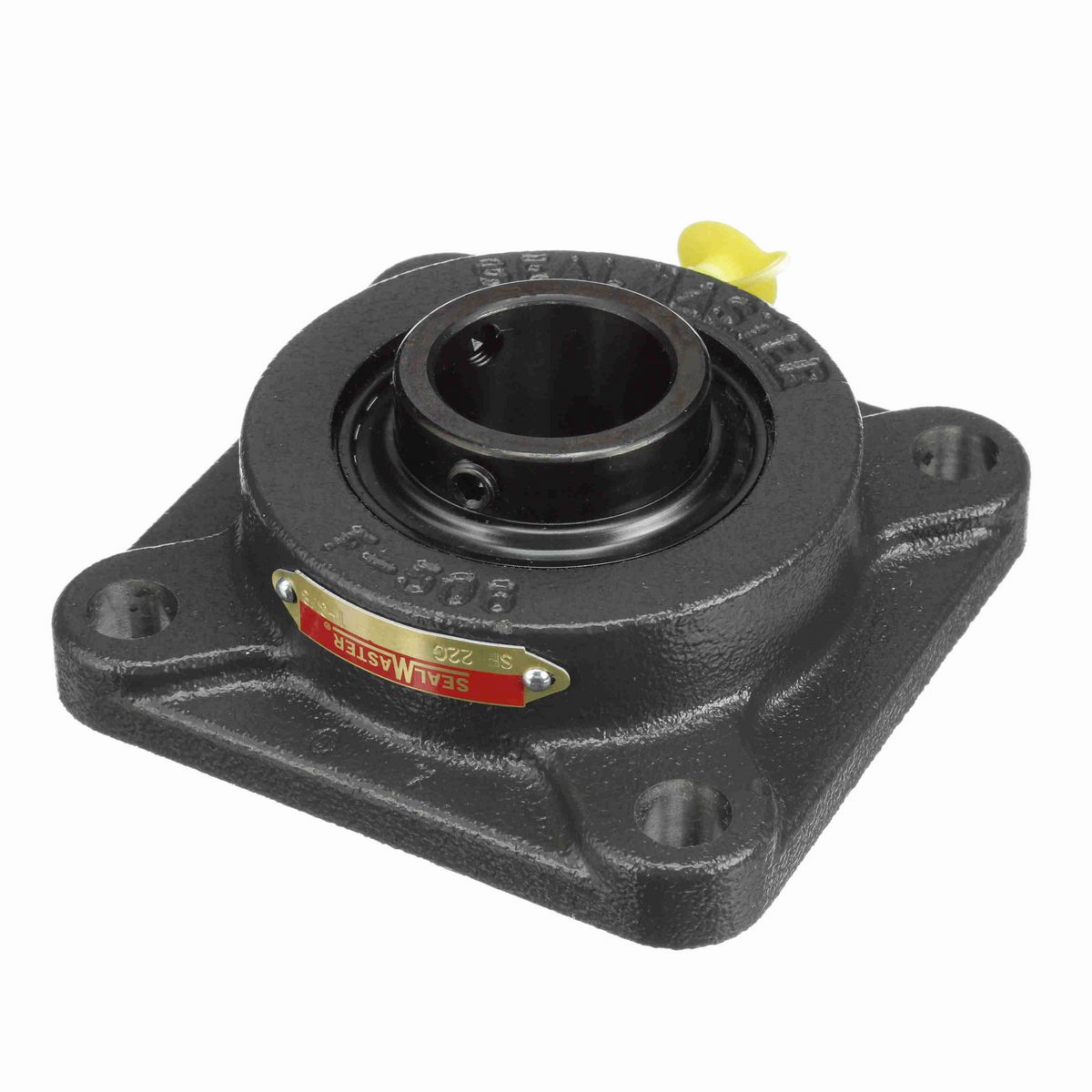 Sealmaster Mounted Cast Iron Four Bolt Flange Ball Bearing - 52100 Bearing Steel, Black Oxided - Setscrew Lock - SF-22C