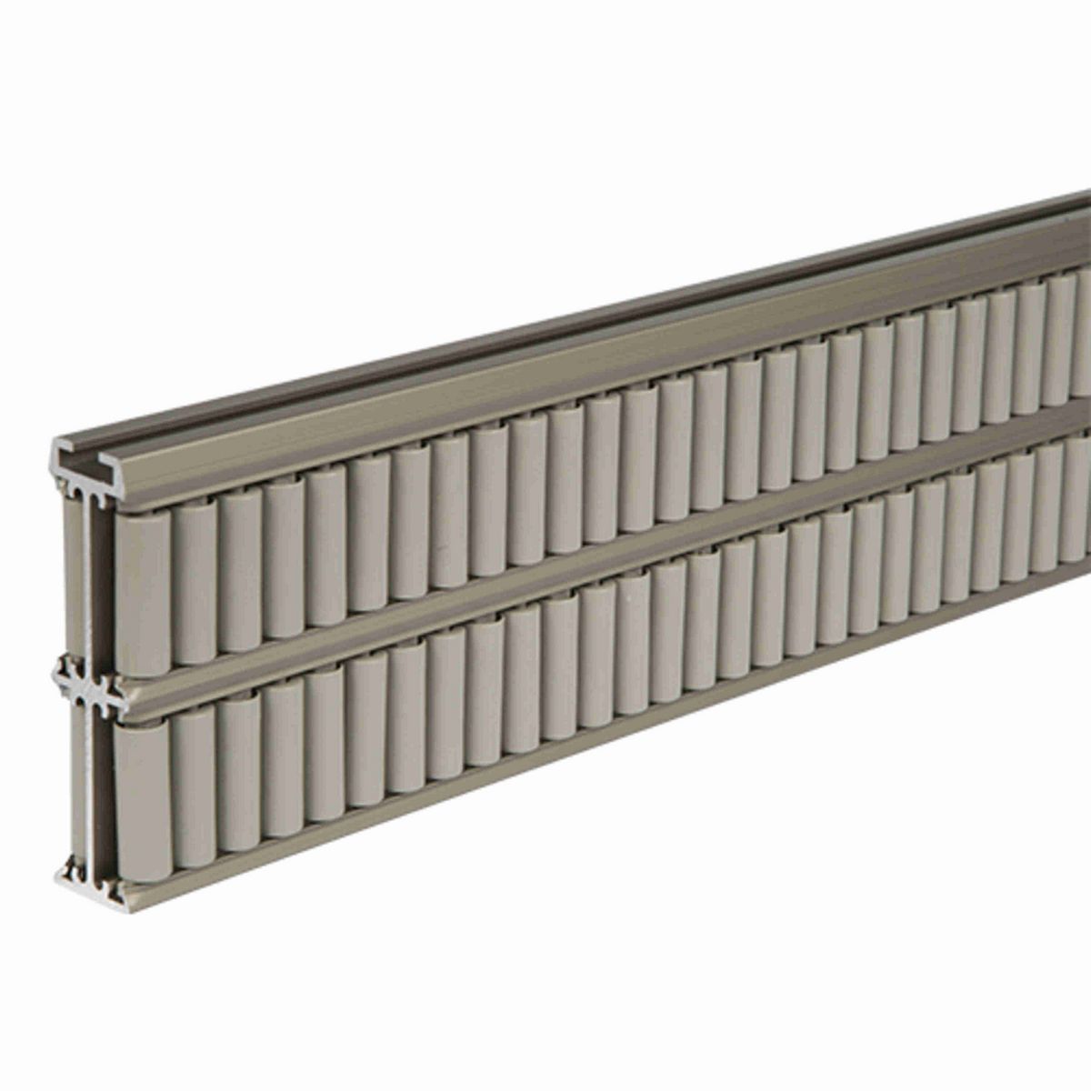 System Plast Speedroll: 1.1"W X 3.72"H X 60"L Gray Aluminum - VG-688-3.3-05