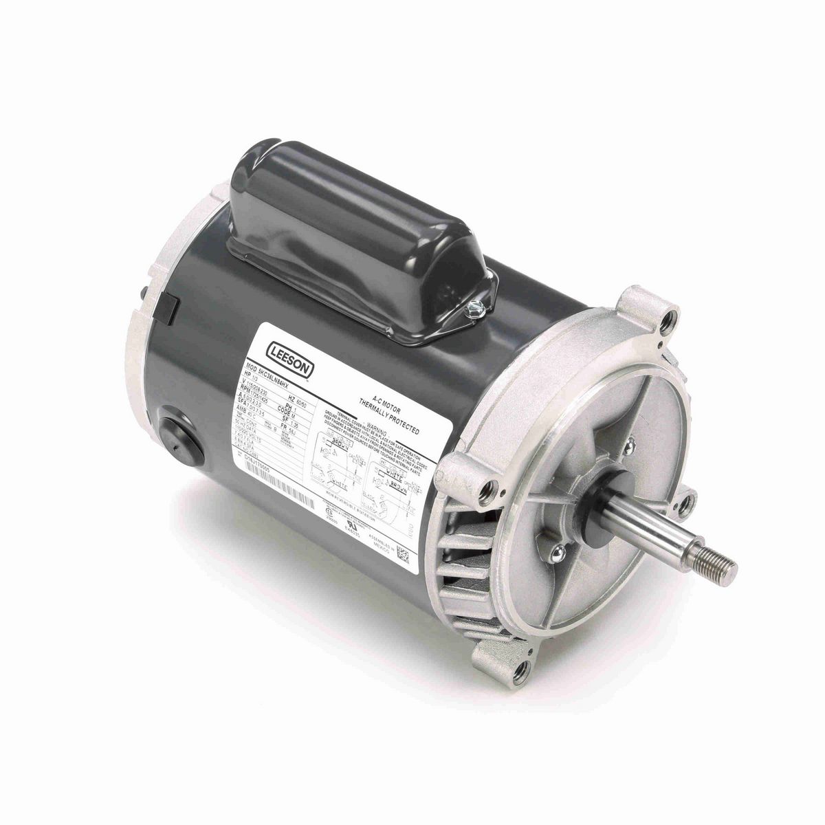 LEESON General Purpose Pump Motor, 0.33 HP, 1 Ph, 60 Hz, 115/208-230 V, 1800 RPM, 56J Frame, DP - C683