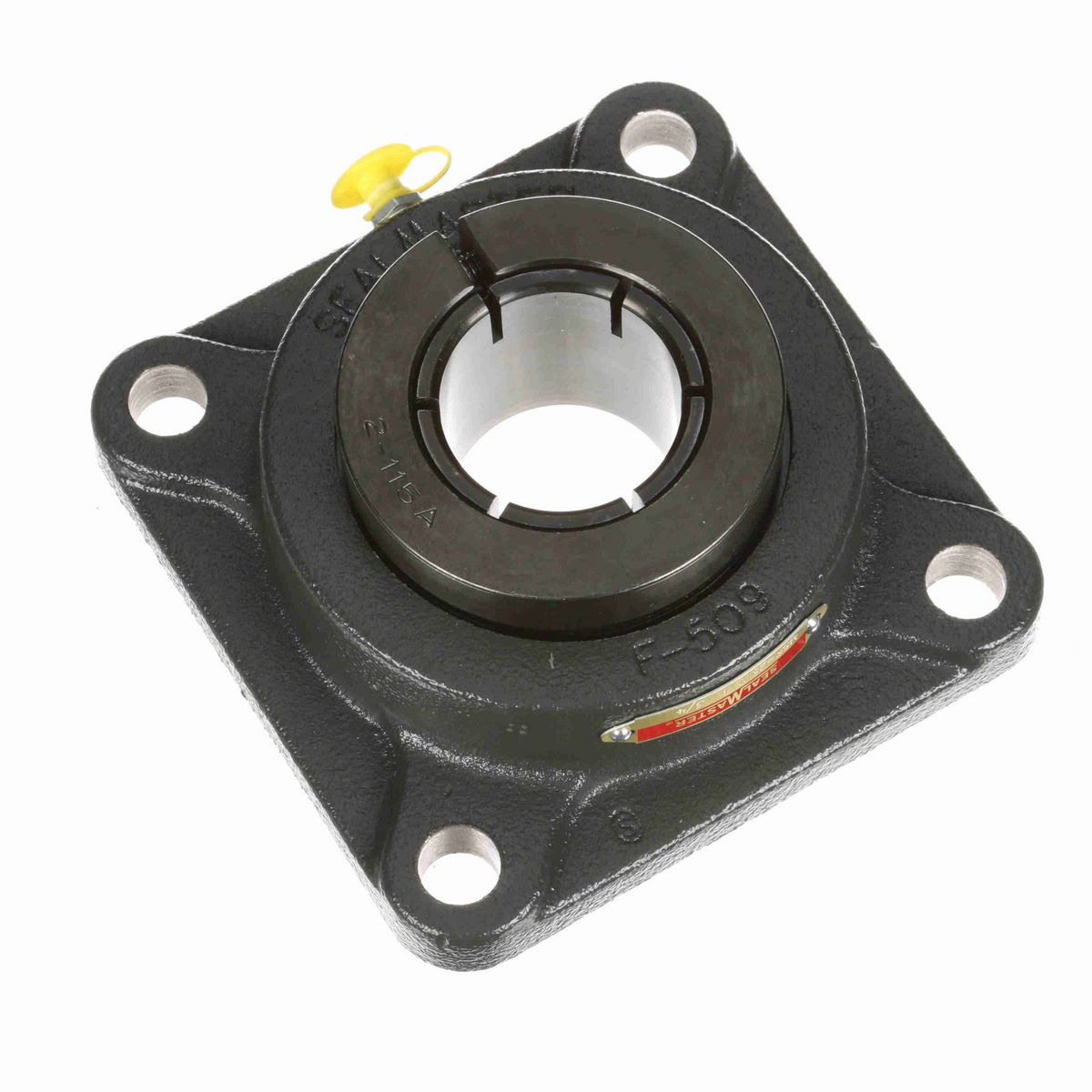 Sealmaster Mounted Cast Iron Two Bolt Flange Ball Bearing - 52100 Bearing Steel, Black Oxided - Concentric Lock - MSFT-20TC