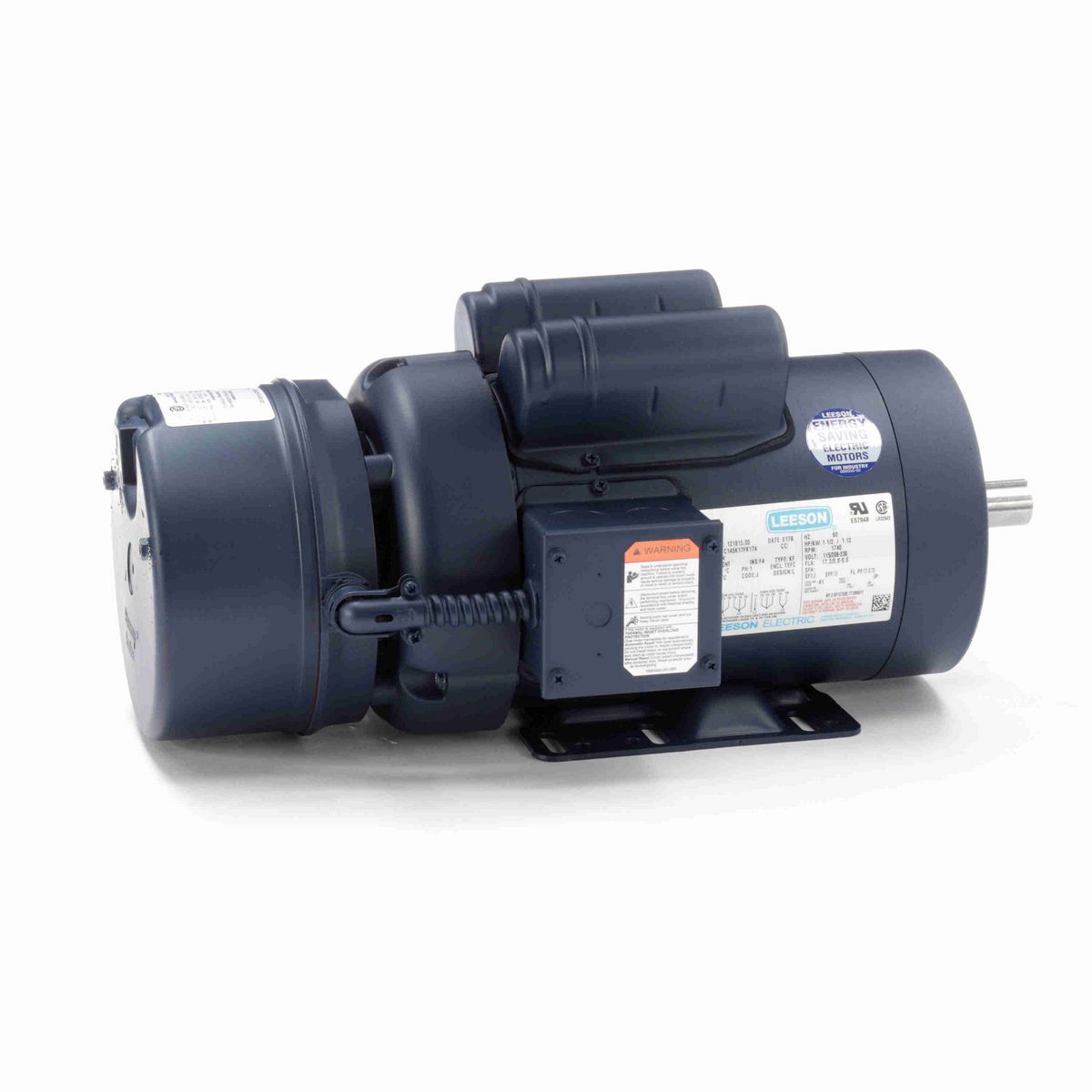 LEESON Brake Motor, 1.50 HP, 1 Ph, 60 Hz, 115/230 V, 1800 RPM, 145TC Frame, TEFC - 121815.00
