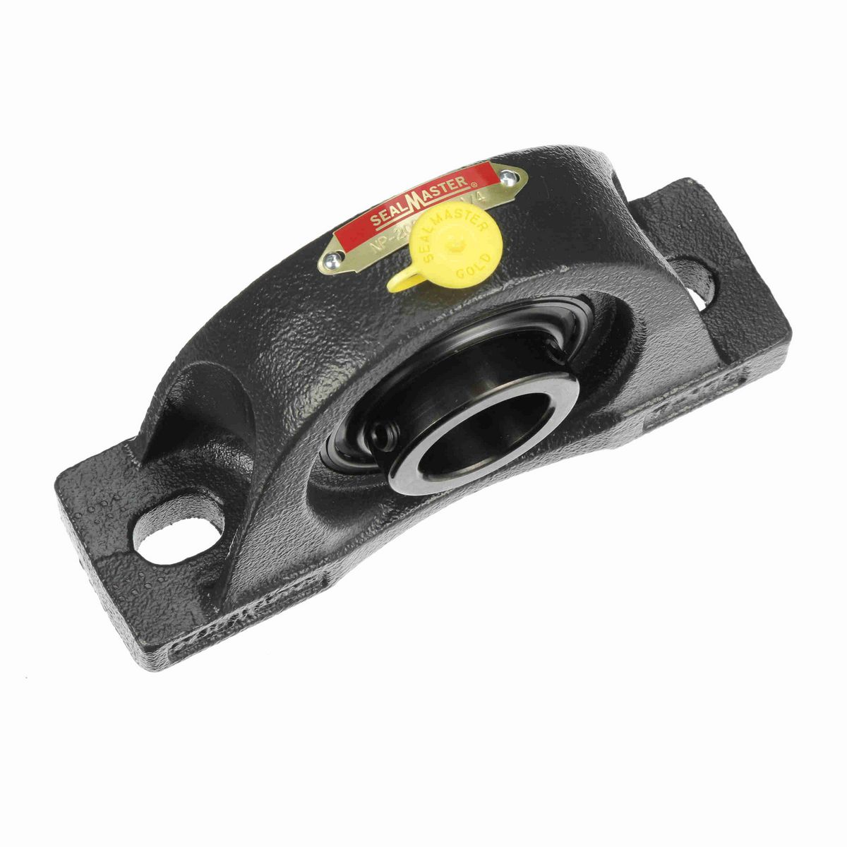 Sealmaster Mounted Cast Iron Two Bolt Pillow Block Ball Bearing - 52100 Bearing Steel, Black Oxided - Setscrew Lock - NP-20C