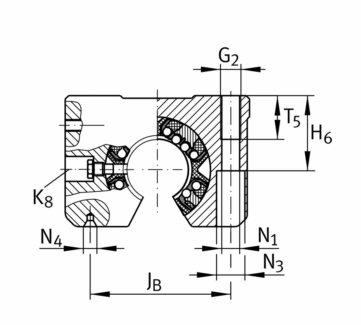 Узел с шарикоподшипником для линейного перемещения INA KGSNO16-PP-AS