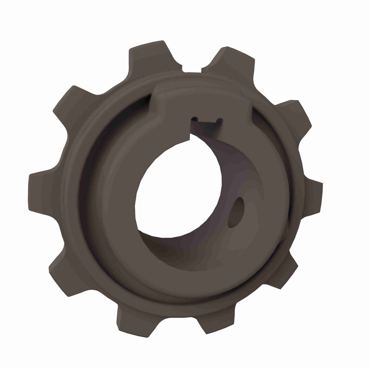 Rexnord 5930 Series Solid One Piece Molded Acetal Sprocket with 10 Teeth and a 25mm Round Shaft-Ready Bore with Keyway & 2 Setscrews - 114-811-8