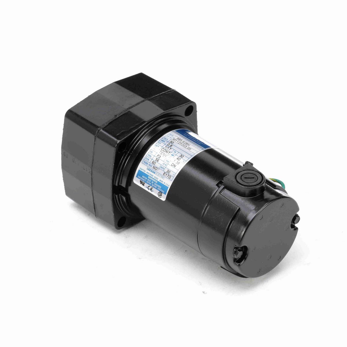 LEESON Parallel Shaft Gearmotor, 0.06 HP, 90 V, 60 RPM, 30 Frame, TENV - M1125003.00