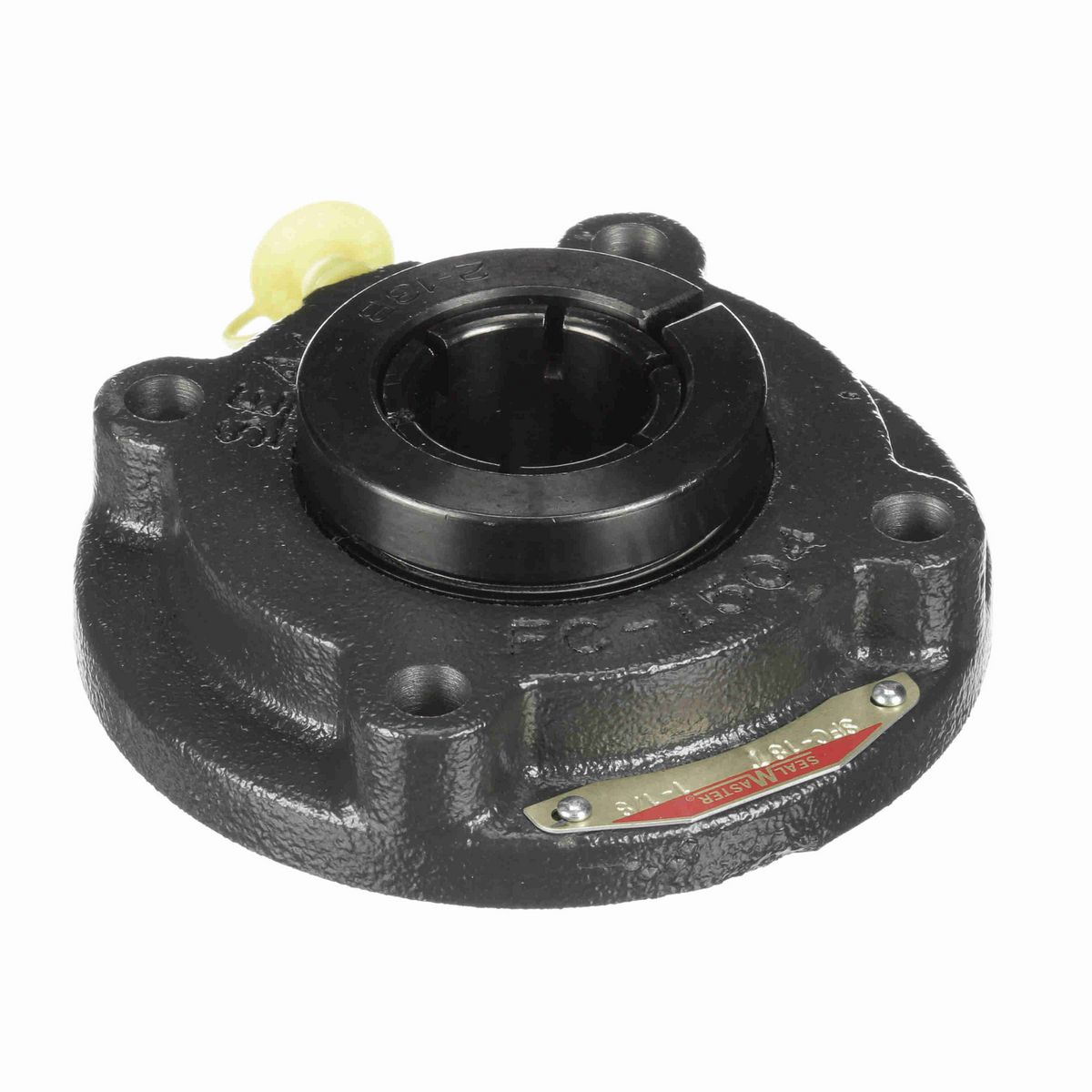 Sealmaster Mounted Cast Iron Flange Cartridge Ball Bearing - 52100 Bearing Steel, Black Oxided - Concentric Lock - SFC-209TM