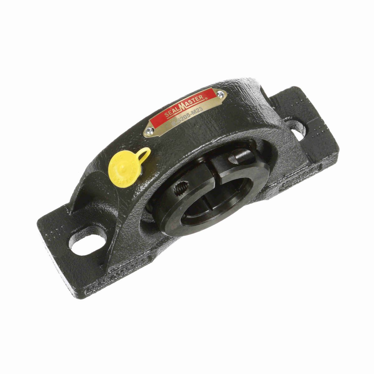 Sealmaster Mounted Cast Iron Two Bolt Pillow Block Ball Bearing - 52100 Bearing Steel, Black Oxided - Lock - S-5205-M23