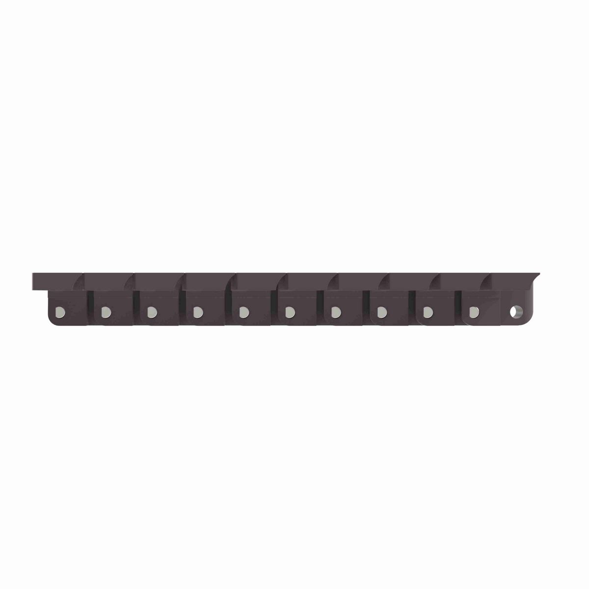 Rexnord 1050 FTLPC Side-flexing Solid Top, Material: Brown High Performance, Width: 7.5in, Pitch: 1in - 81429724