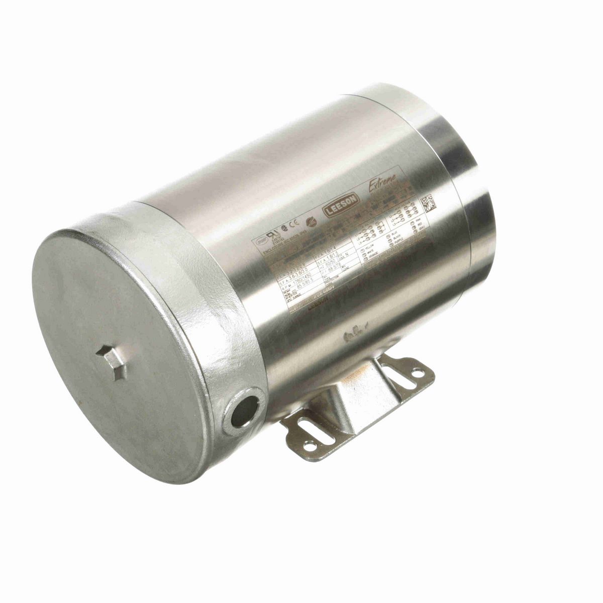LEESON General Purpose Motor, 1 & 0.75 HP, 3 Ph, 60 & 50 Hz, 230/460 & 190/380 V, 1800 & 1500 RPM, 56C Frame, TENV - 119527.00