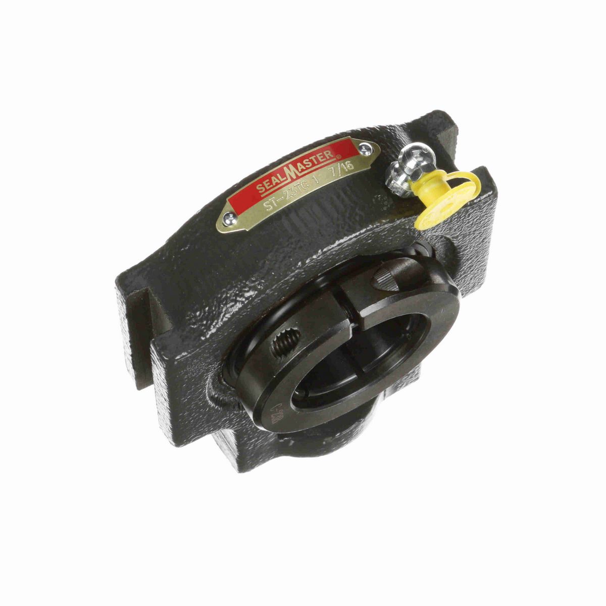 Sealmaster Mounted Cast Iron Wide Slot Take Up Ball Bearing - 52100 Bearing Steel, Black Oxided - Concentric Lock - ST-23TC