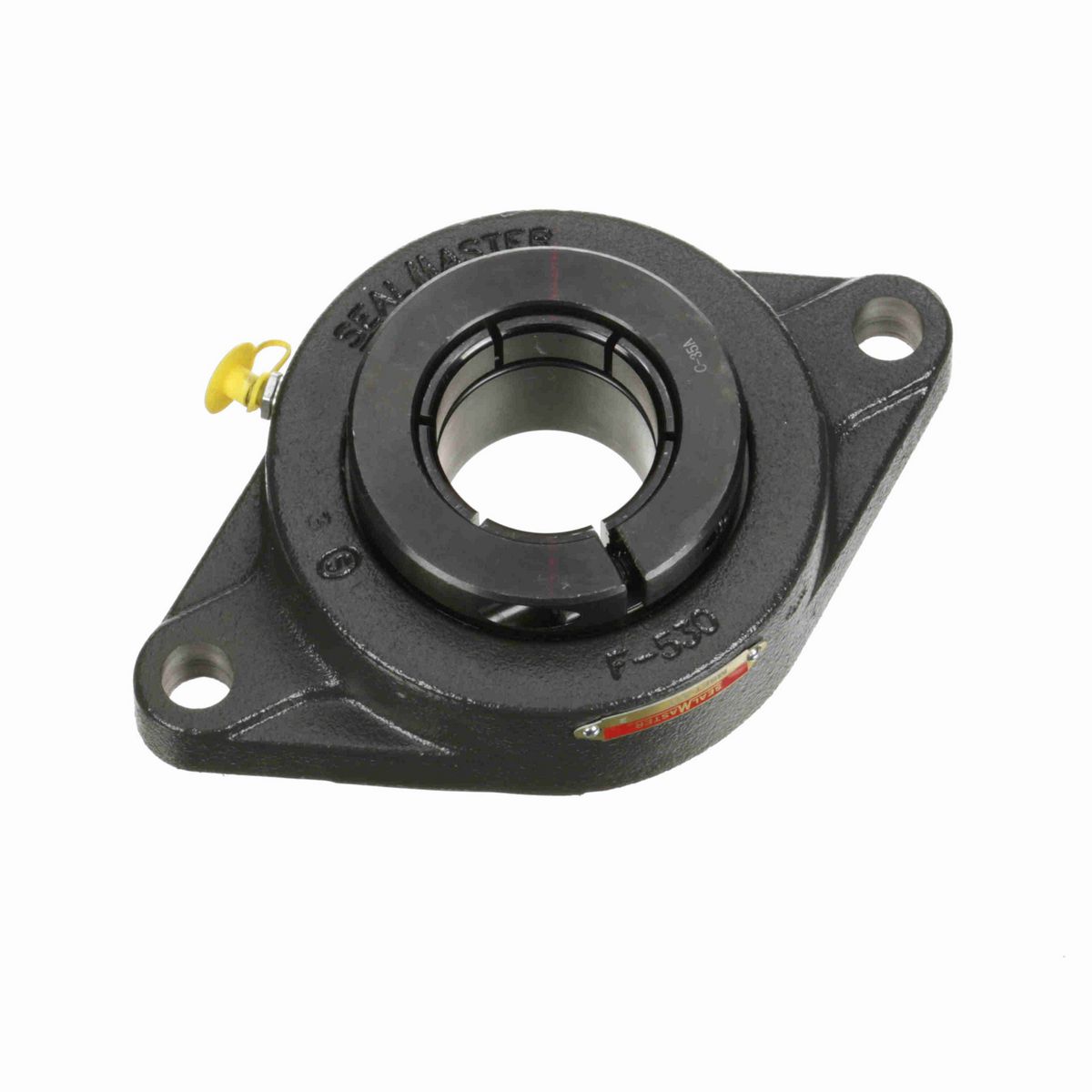 Sealmaster Mounted Cast Iron Two Bolt Flange Ball Bearing - 52100 Bearing Steel, Black Oxided - Concentric Lock - MSFT-32T