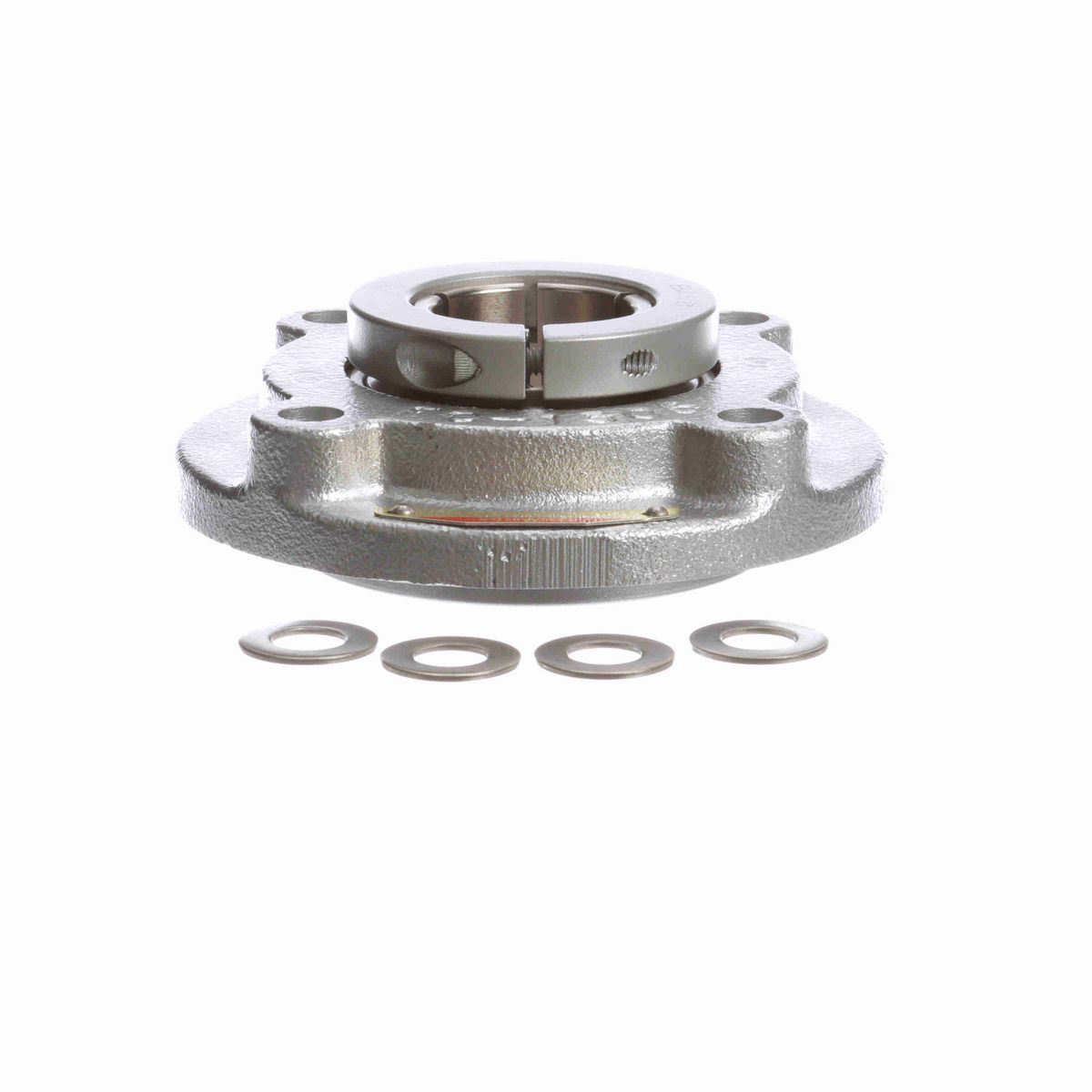 Sealmaster Mounted Flouropolymer Coated Cast Iron Flange Cartridge Ball Bearing - 52100 Bearing Steel, Phosphorus Nickel Coated - Concentric Lock - Corrosion Resistant - CRFCF-PN207T