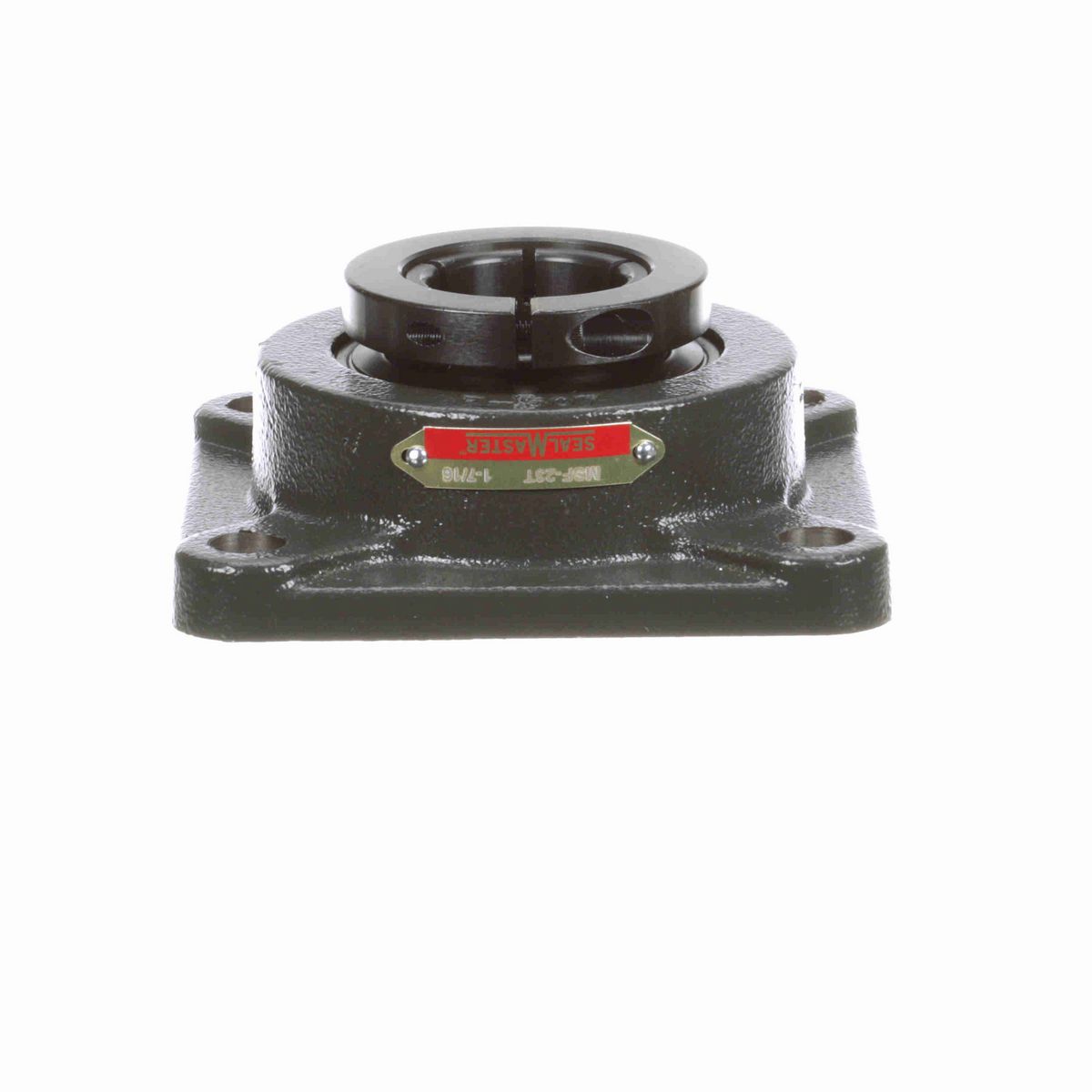 Sealmaster Mounted Cast Iron Four Bolt Flange Ball Bearing - 52100 Bearing Steel, Black Oxided - Concentric Lock - MSF-23T