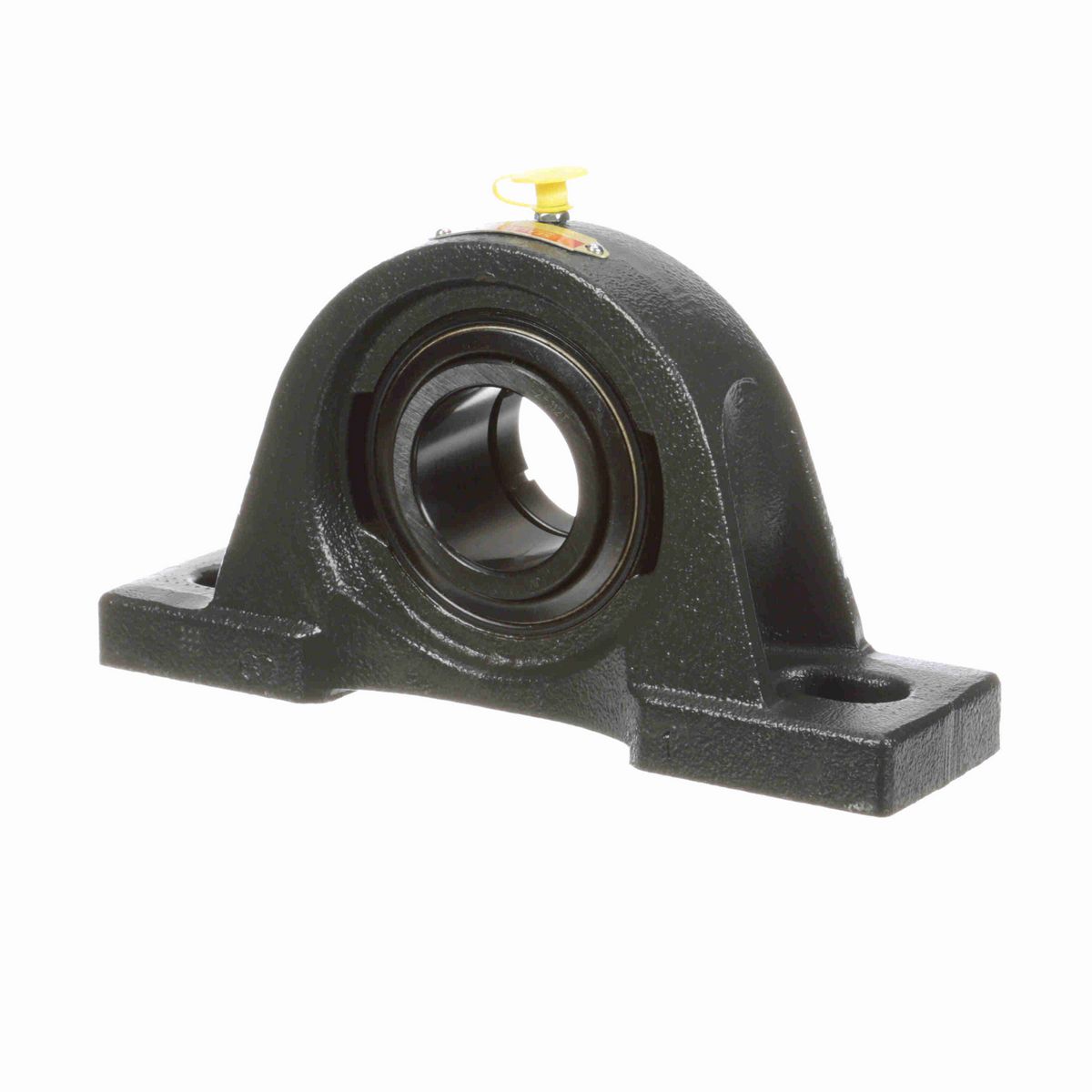 Sealmaster Mounted Cast Iron Two Bolt Pillow Block Ball Bearing - 52100 Bearing Steel, Black Oxided - Concentric Lock - SP-28T
