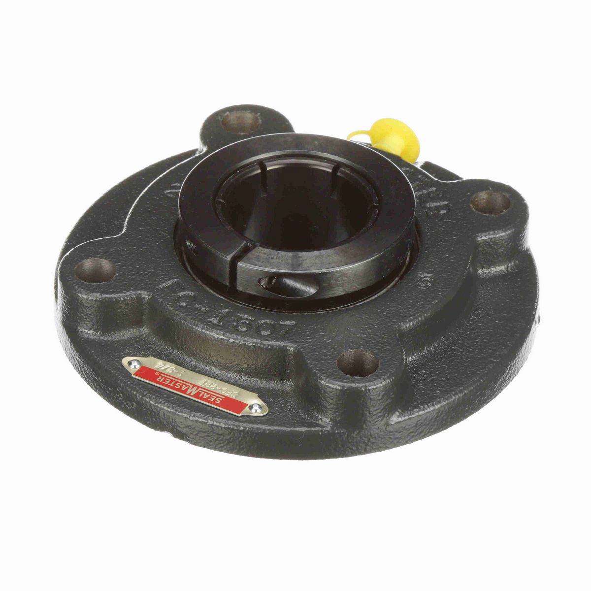 Sealmaster Mounted Cast Iron Flange Cartridge Ball Bearing - 52100 Bearing Steel, Black Oxided - Concentric Lock - SFC-28T