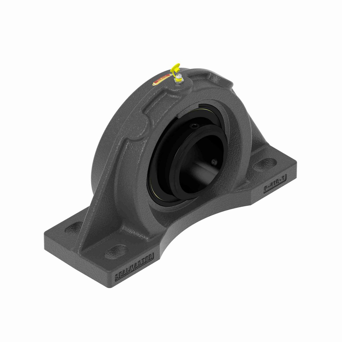 Sealmaster Mounted Cast Iron Four Bolt Pillow Block Ball Bearing - 52100 Bearing Steel, Black Oxided - Double Setscrew Lock - MFPD-71