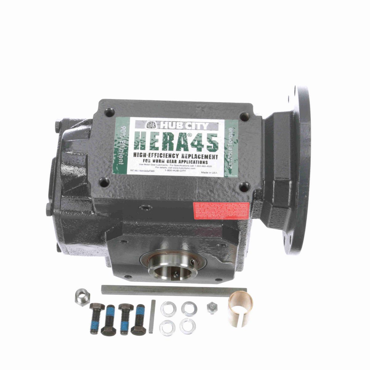 Hub City HERA Gear Reducer HERA Cast Iron Helical-Hypoid Reducer - HERA45ES 28.01 143TC 1.438