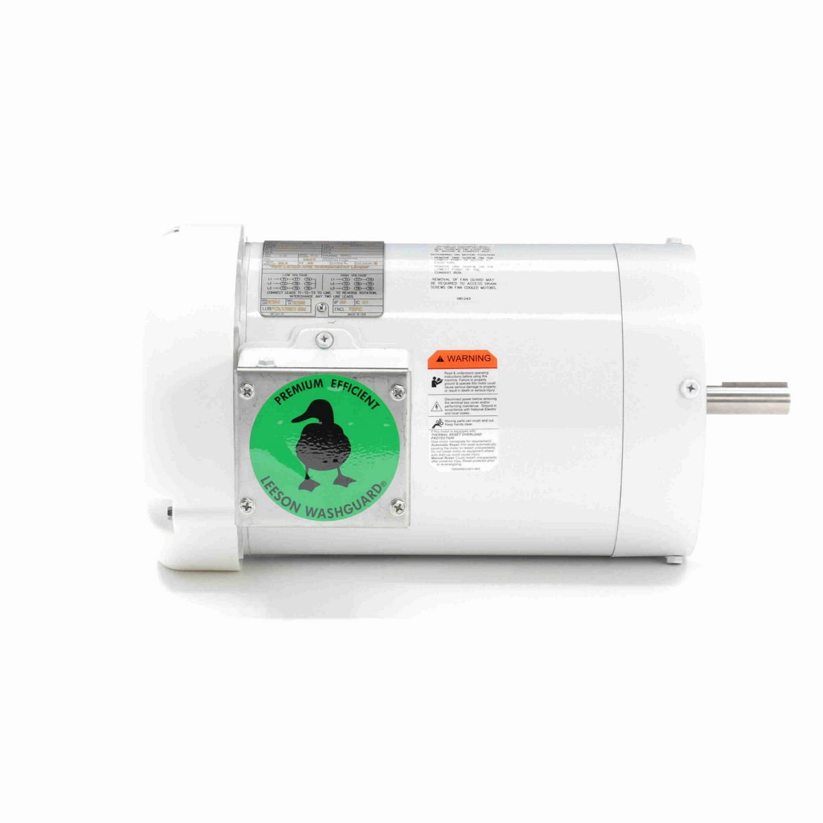 LEESON White Duck™ General Purpose Motor, 2 HP, 3 Ph, 60 Hz, 230/460 V, 3600 RPM, 56C Frame, TEFC - 119472.00