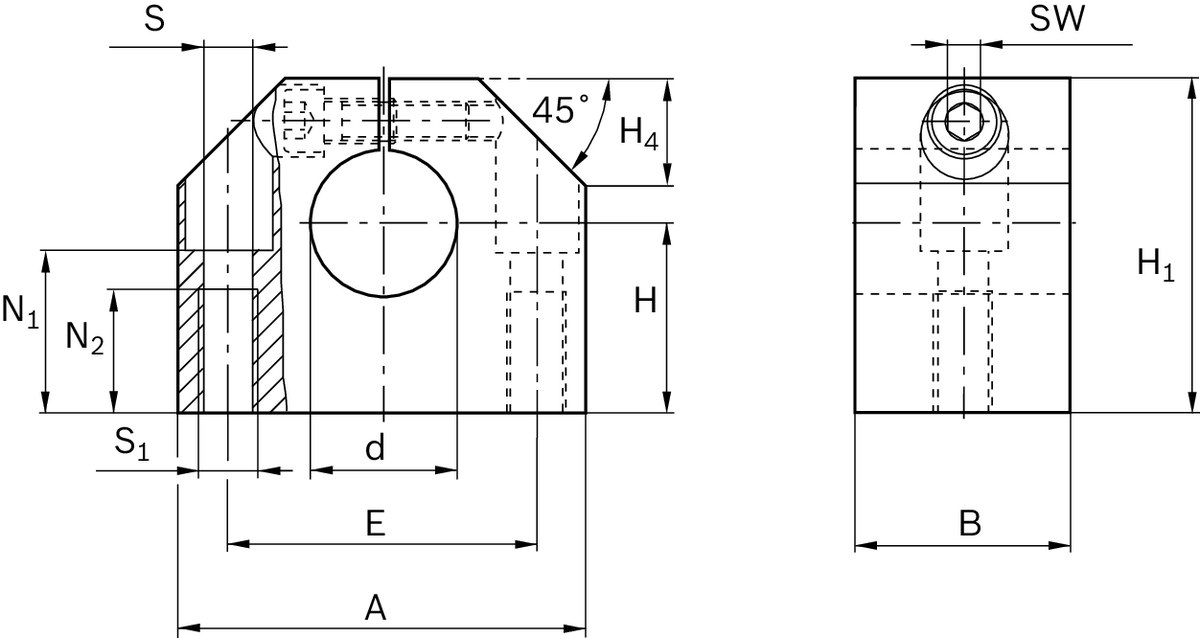Опорный блок вала Bosch Rexroth WBA-50C [R105875000]