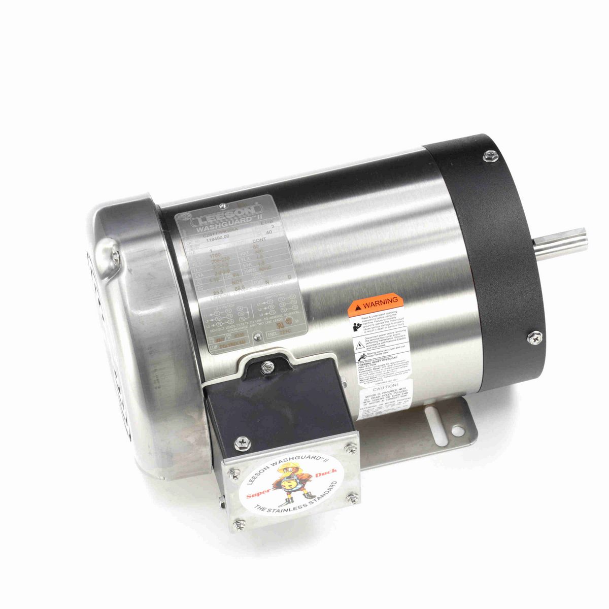 LEESON Washguard® ll General Purpose Motor, 1 HP, 3 Ph, 60 Hz, 230/460 V, 1800 RPM, 56HC Frame, TEFC - 119490.00