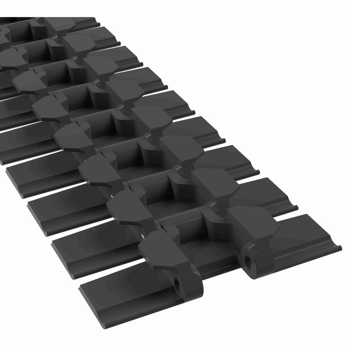 Rexnord 879TAB Side-flexing Solid Top, Material: Black Wear Resistant, Width: 4.5in, Pitch: 1.5in - 81405742