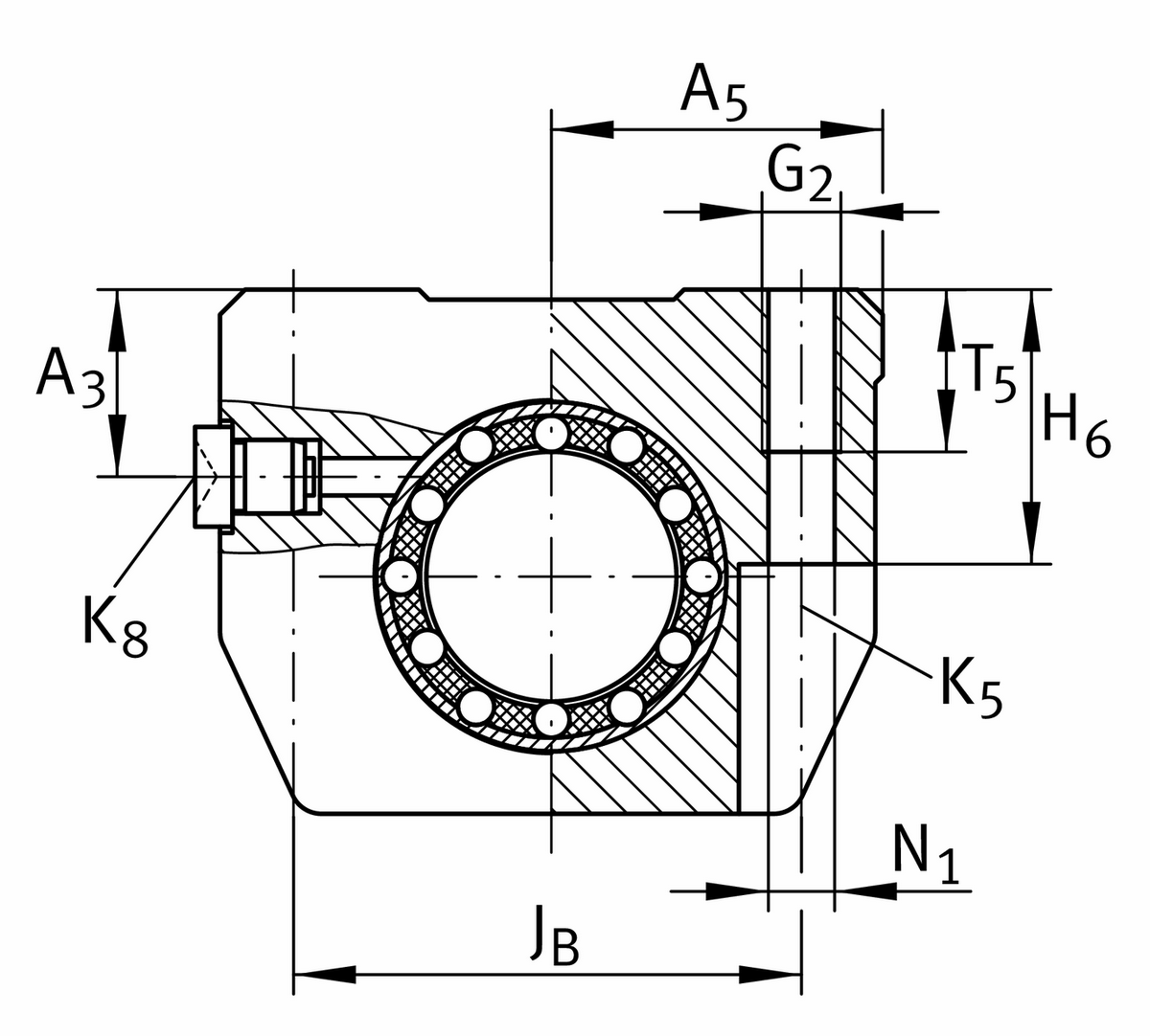 Узел с шарикоподшипником для линейного перемещения INA KGHK25-B-PP-AS