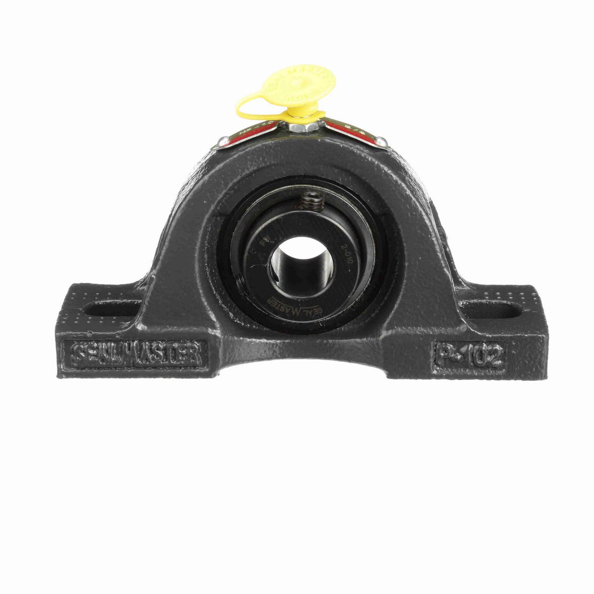 Sealmaster Mounted Cast Iron Two Bolt Pillow Block Ball Bearing - 52100 Bearing Steel, Black Oxided - Setscrew Lock - NP-10