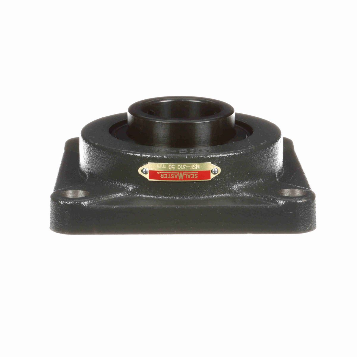 Sealmaster Mounted Cast Iron Four Bolt Flange Ball Bearing - 52100 Bearing Steel, Black Oxided - Setscrew Lock - MSF-310