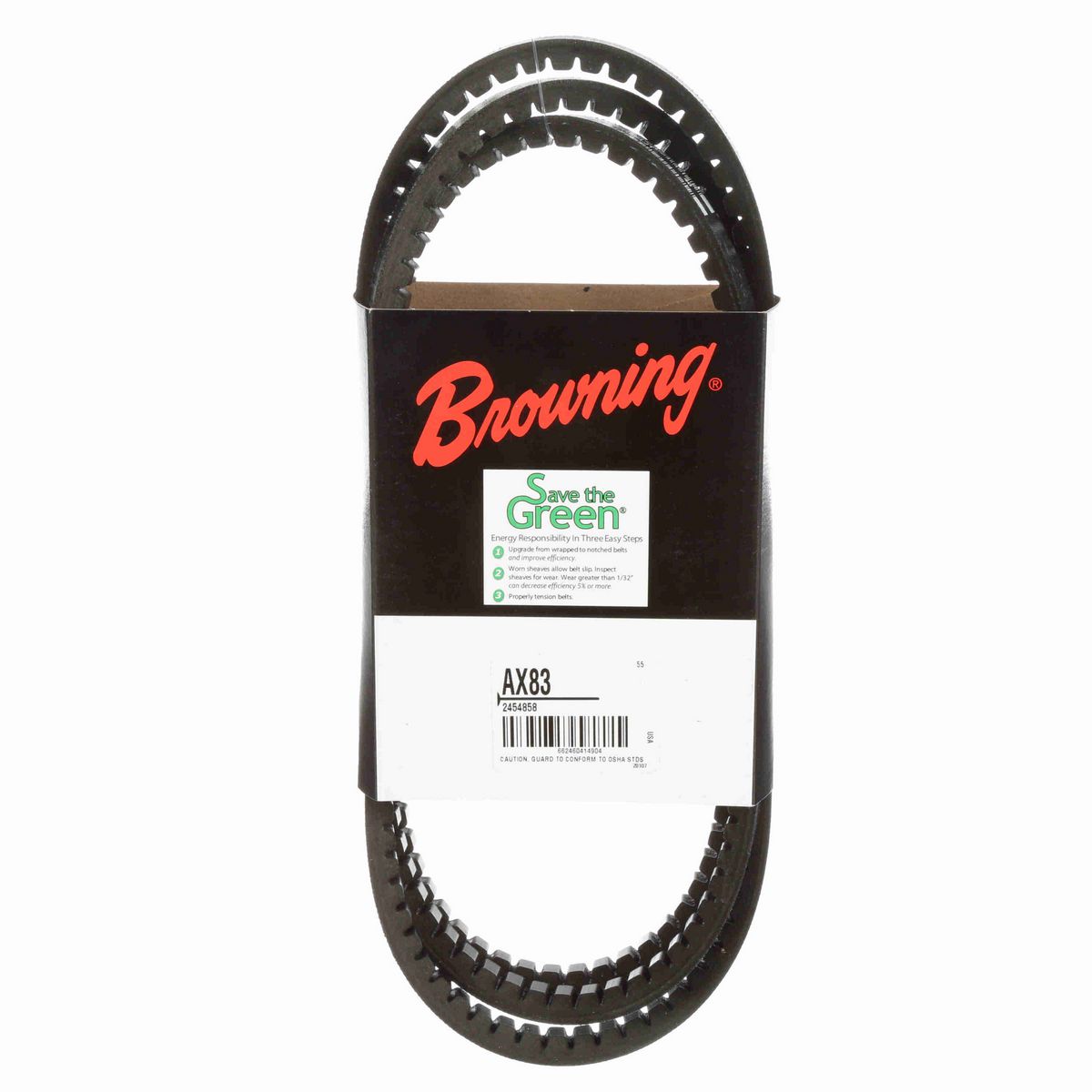 Browning EPDM Notched Belt 98% Efficient - AX83
