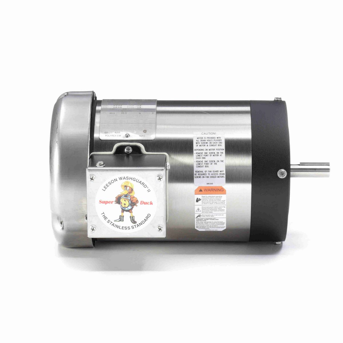 LEESON Washguard® ll General Purpose Motor, 1 HP, 3 Ph, 60 Hz, 230/460 V, 1800 RPM, 56C Frame, TEFC - 119487.00