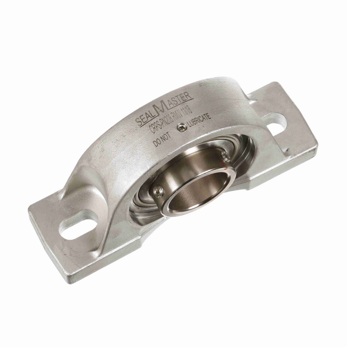 Sealmaster Mounted Stainless Steel Two Bolt Pillow Block Ball Bearing - 52100 Bearing Steel, Phosphorus Nickel Coated - Setscrew Lock - Corrosion Resistant - Reduced Maintenance - Lubed for Life - CRPS-PN208 RMW