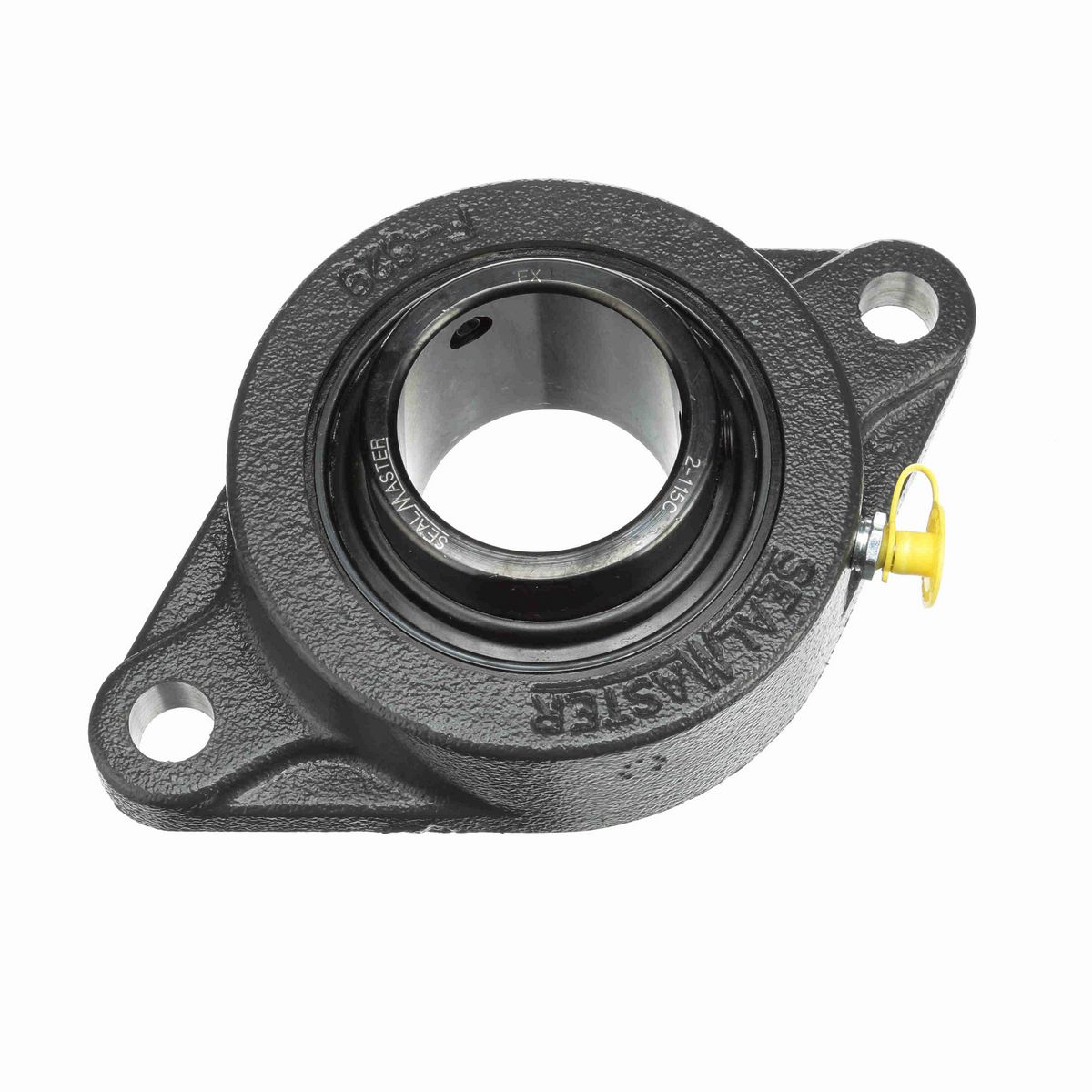 Sealmaster Mounted Cast Iron Two Bolt Flange Ball Bearing - 52100 Bearing Steel, Black Oxided - Setscrew Lock - SFT-31C