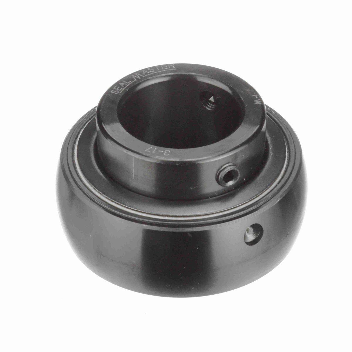 Sealmaster Mounted Insert Only Ball Bearing - 52100 Bearing Steel, Black Oxided - Setscrew Lock - 3-17